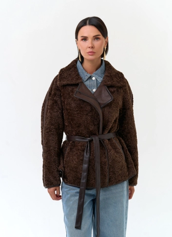 Женская дубленка из экокожи