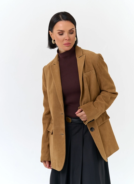 Жакет из натуральной замши фото