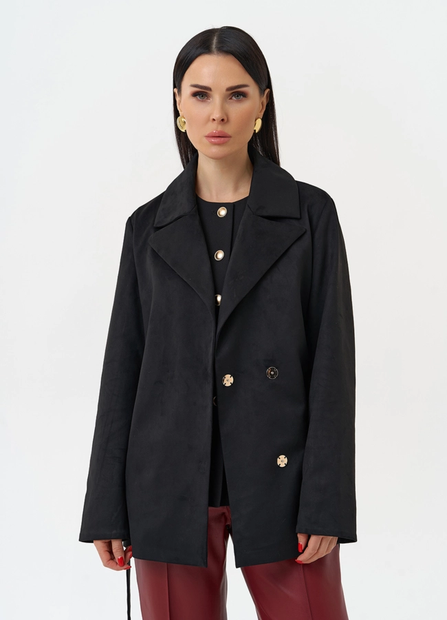 Женская куртка из эко замши с английским воротником модель № 30055 универмаг малина