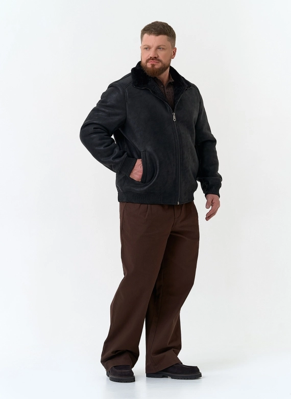 Мужская дубленка из эко замши фото